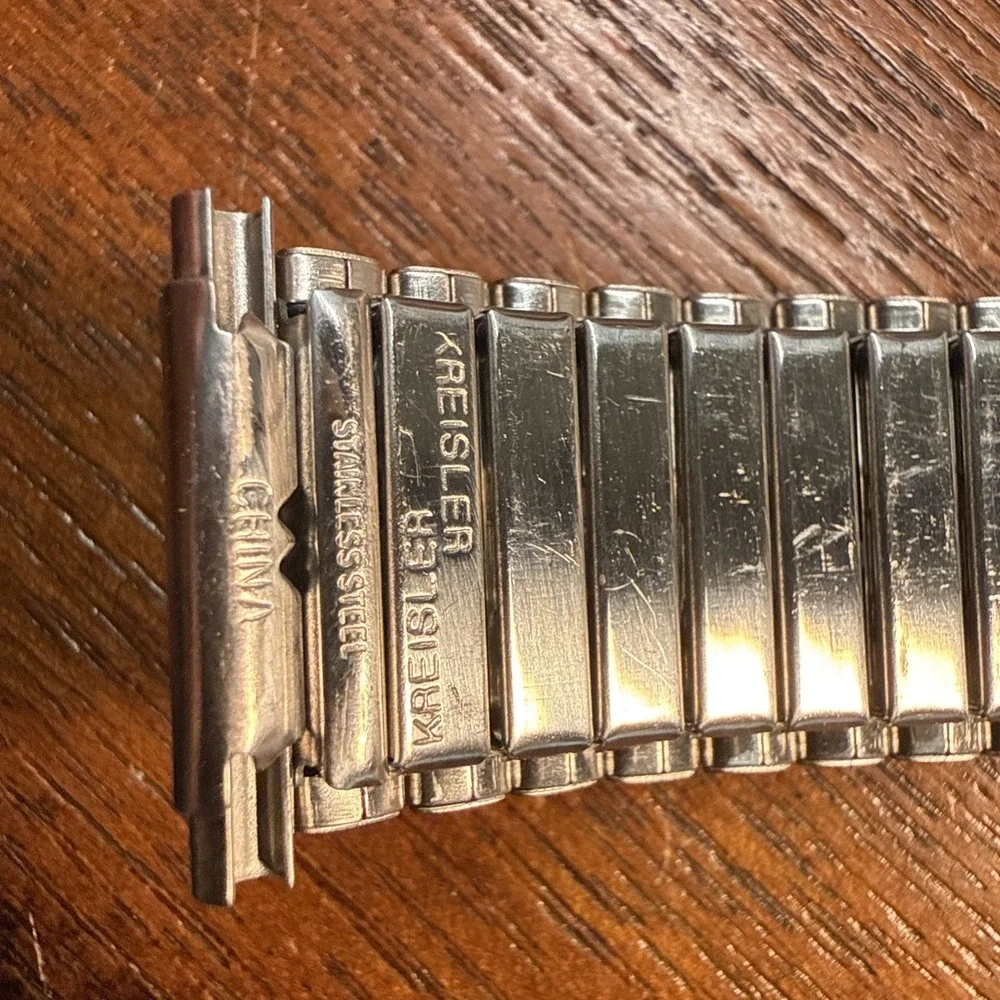 16-21mm Kreisler Gold Silver Tone Wide Dura Flex Stainless Mens Watch Band 705T